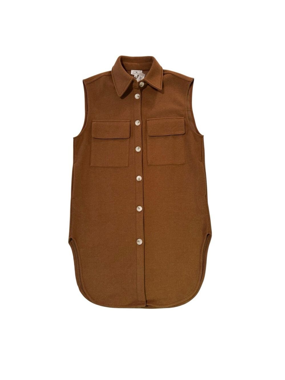 Urban Daizy Western Cowgirl Long Vest Womens Small Brown Sleeveless Cardigan NWT